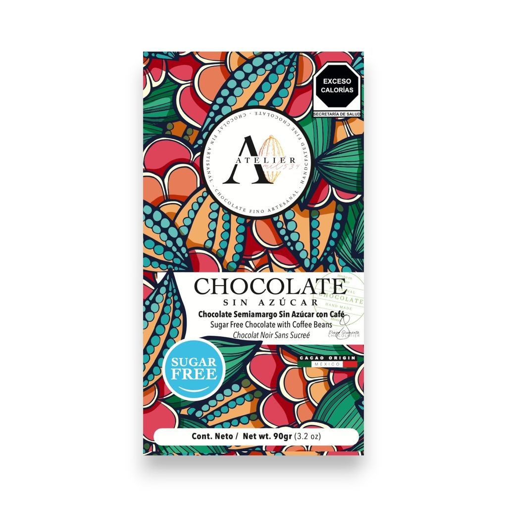 BARRA SEMIAMARGO SIN AZÚCAR 90g [CAFÉ]