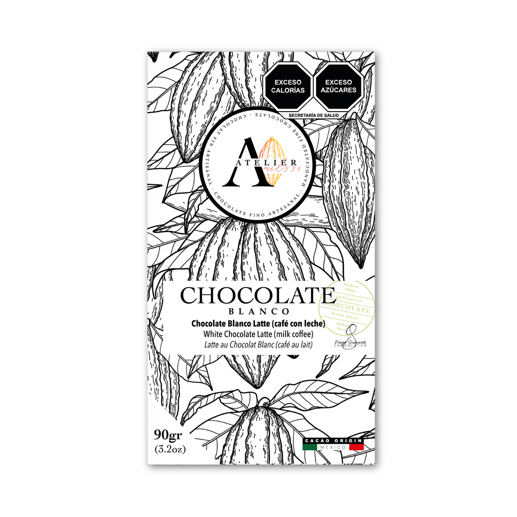 [18803] BARRA CHOCOLATE LATTE 90g [CAFÉ CON LECHE] (ATELIER 1534)